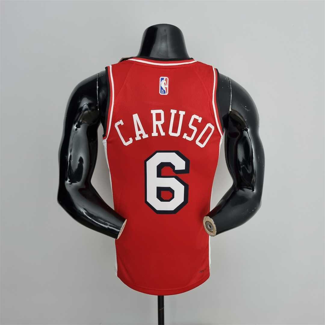 75th Anniversary 2022 Season Chicago Bulls CARUSO #6 City Edition Red NBA Jersey 8