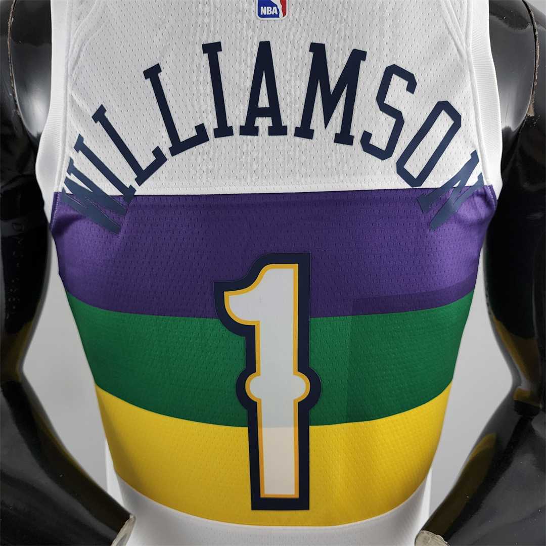 2018 New Orleans Pelicans WLLIAMSIN#1 Urban Edition White NBA Jersey 5