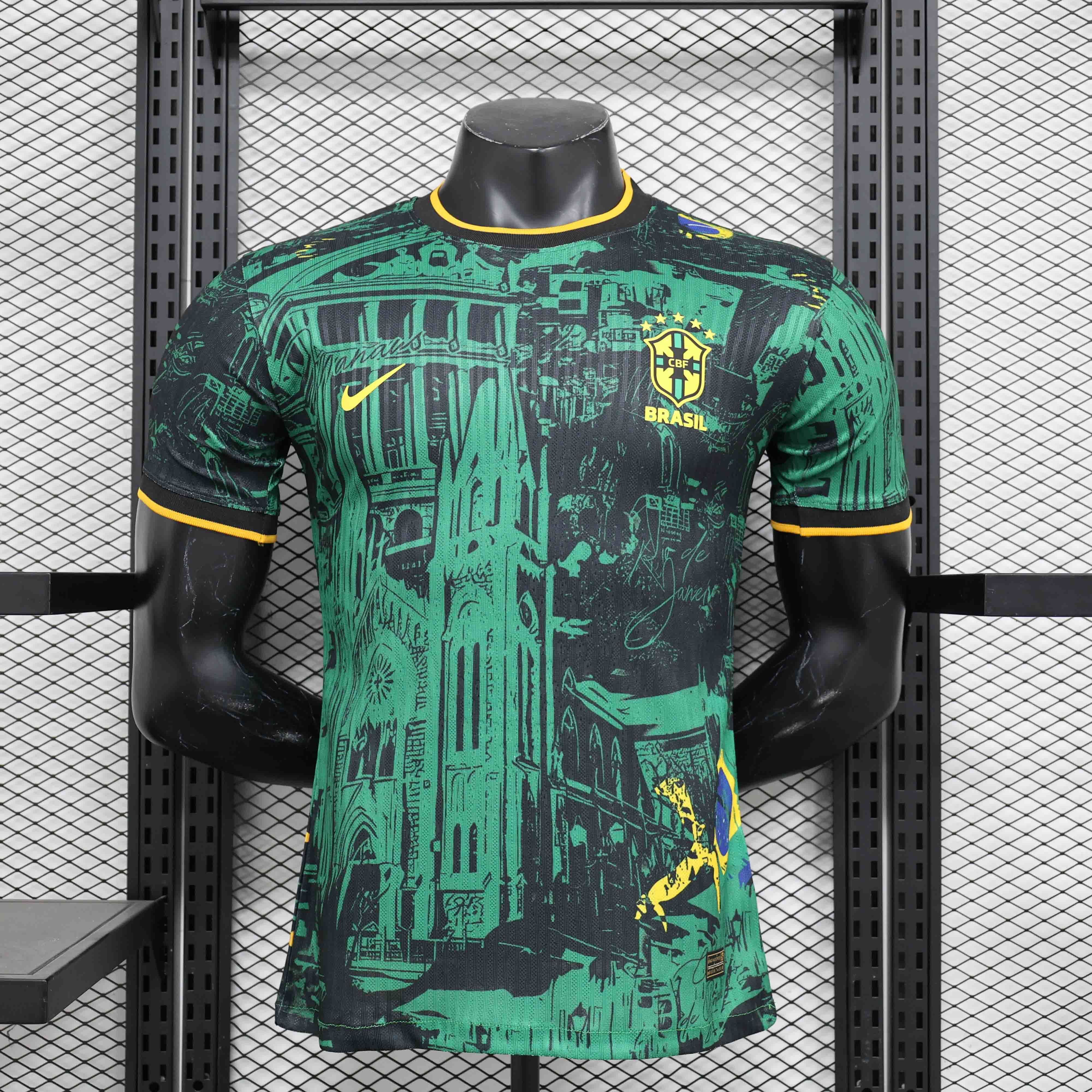 2024 Brazil Green Church Special Edition Player Version Shirt AAAAJersey Supplier Yupoo