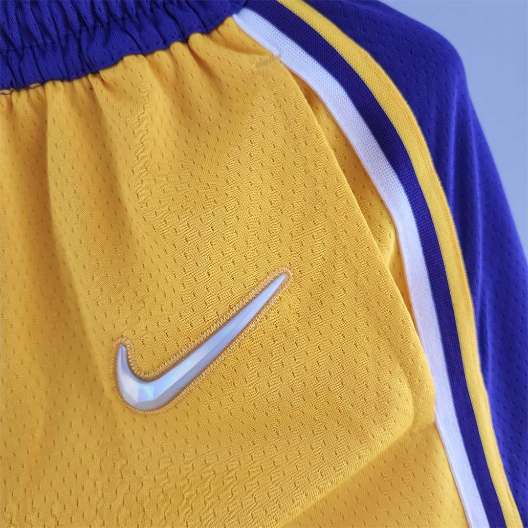 75th anniversary Los Angeles Lakers Yellow NBA shorts 4