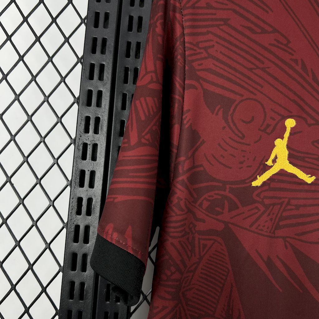 2025 Brazil x Jordan Cristo Redentor Red Special Kit Football Apparels Soccer AAAAJersey Yupoo 4