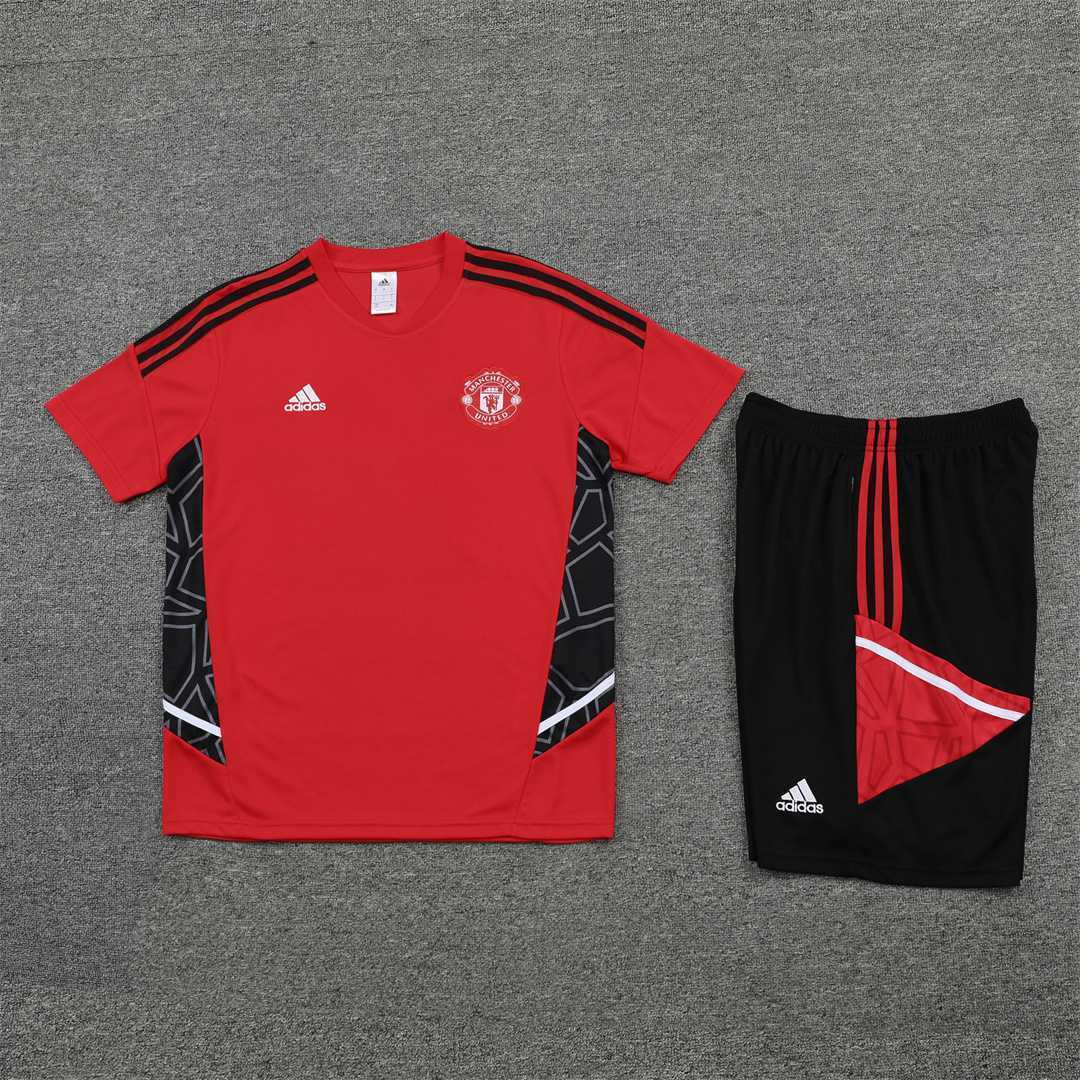 22-23 Manchester United Training Suit Short Sleeve Kit Red 10