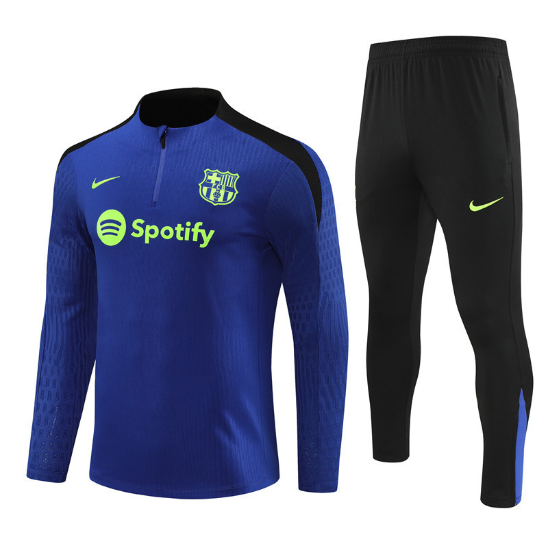 24-25 Barcelona Blue Player Long Sleeve Training Suit Football Shirts