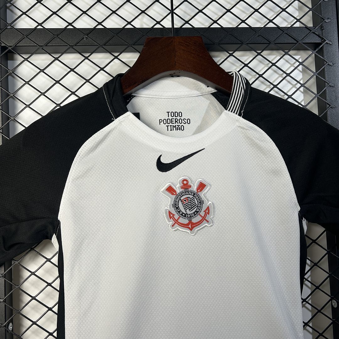 25-26 Corinthians Home Kid Kits Youth Apparels Soccer AAAAJersey Yupoo 4
