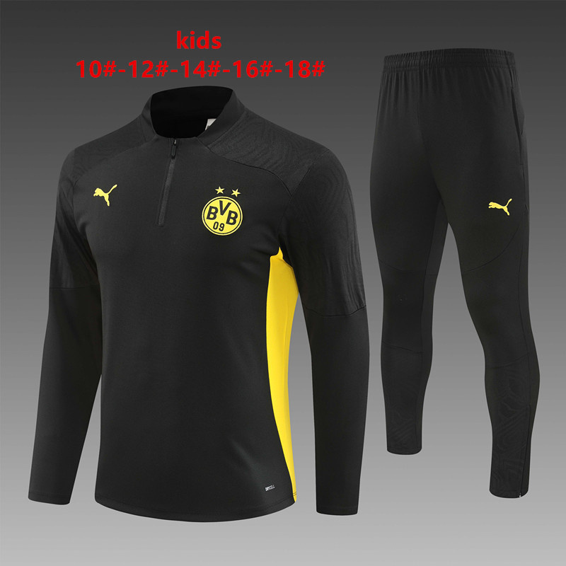 24-25 Dortmund Kids Long Sleeve Training Suit Football Shirts