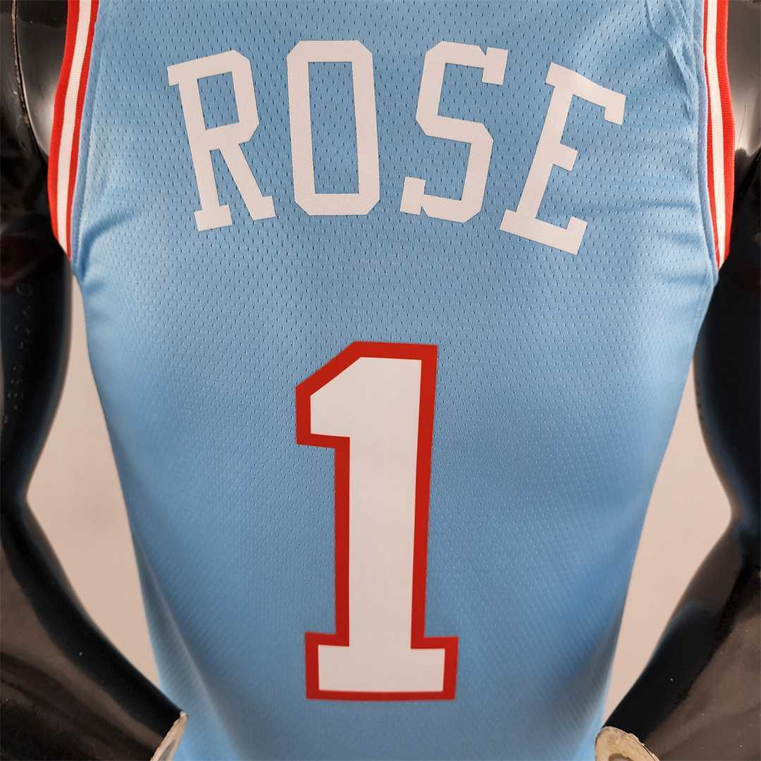 Chicago Bulls ROSE#1 Blue NBA Jersey 7