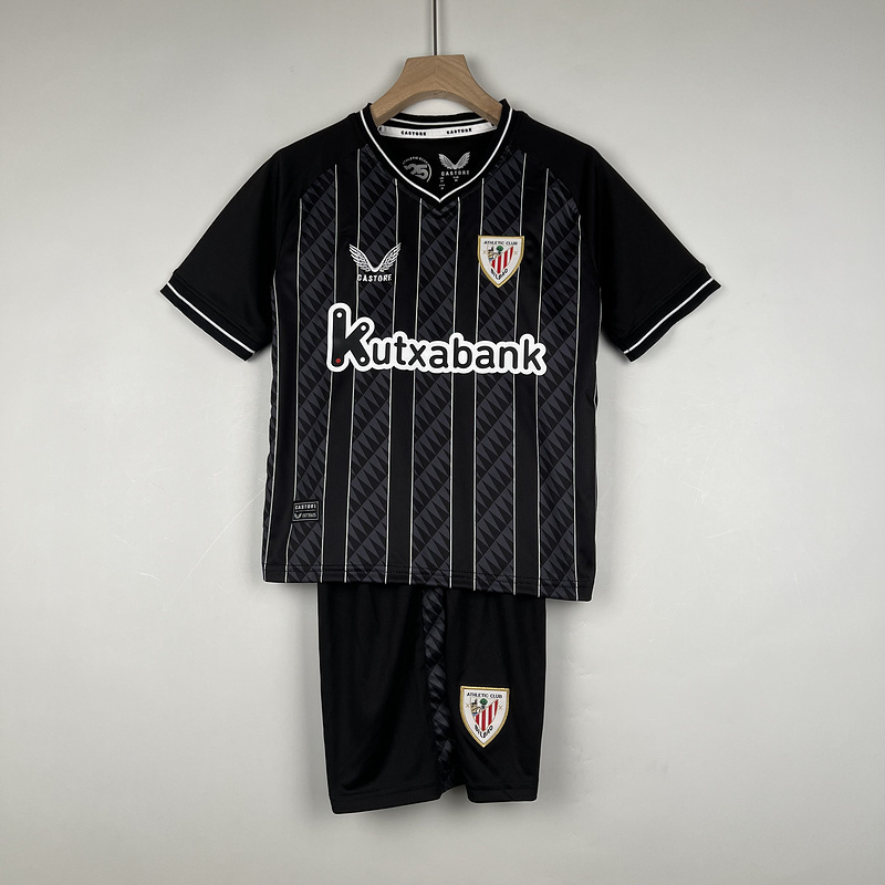 23-24 Kids Goalkeeper Athletic Bilbao Black size 16-28 Soccer Jerseys