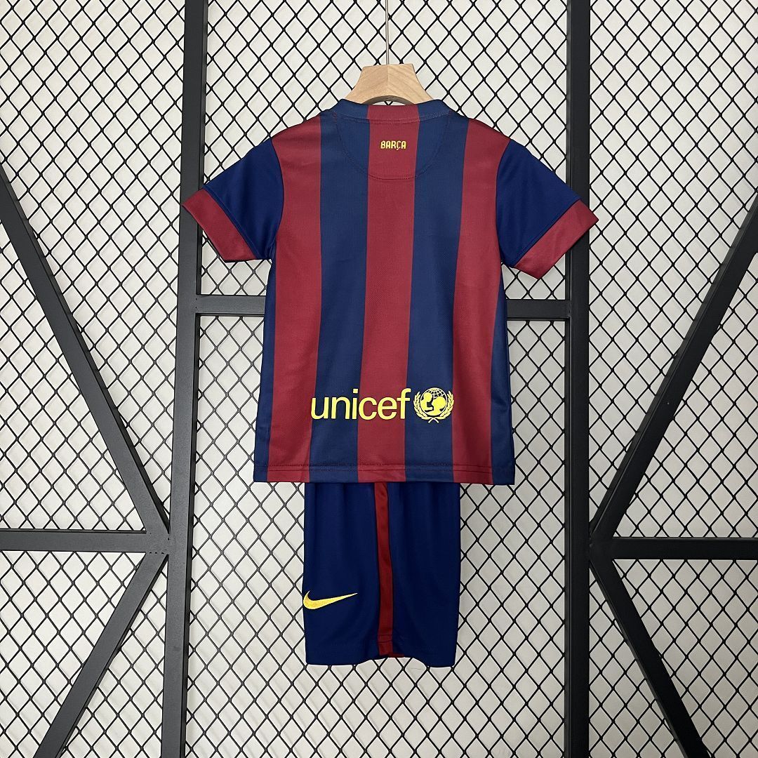 14-15 Barcelona Home Retro Kids Kit Size-16-28 Football Jersey Yupoo 9