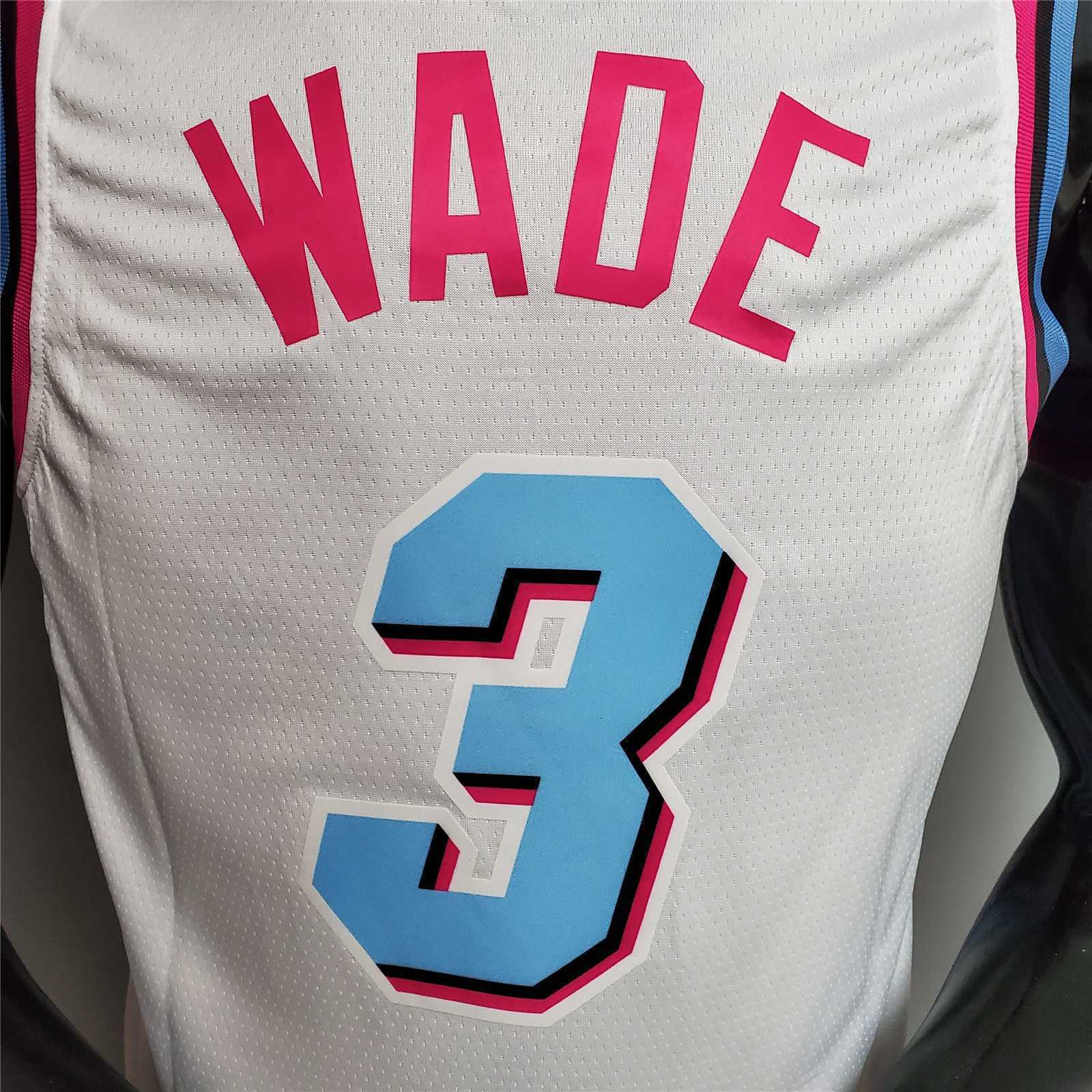 WADE #3 Miami Heat V-neck White 2