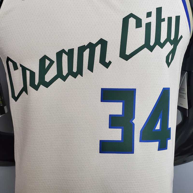 Antetokounmpo#34 Bucks Beige 4