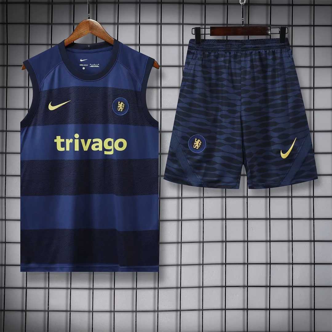 22-23 Chelsea vest training suit kit royal blue 9