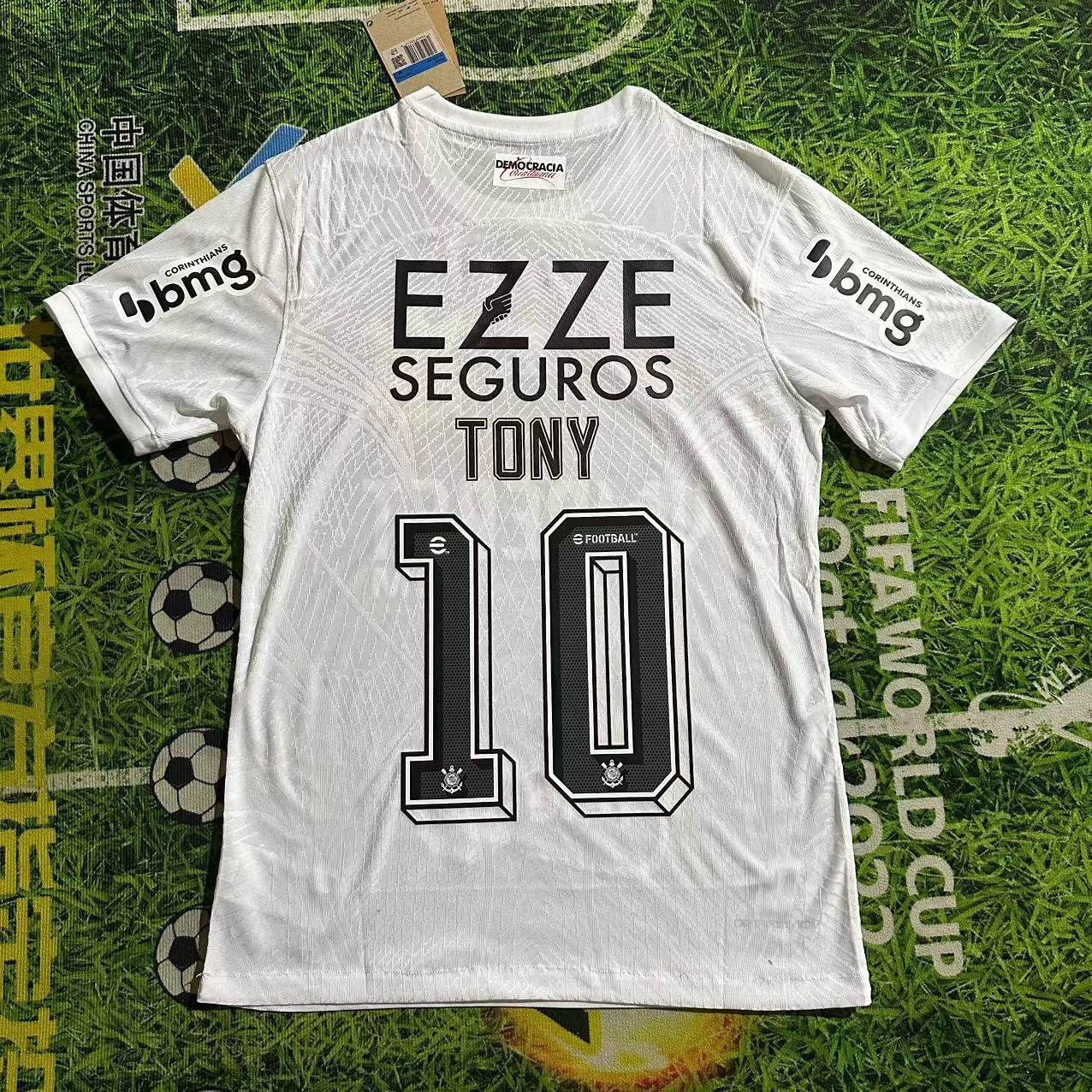 23-24 Corinthians Home Kit With All Sponsor White Shirt Soccer Jerseys For Sale 4