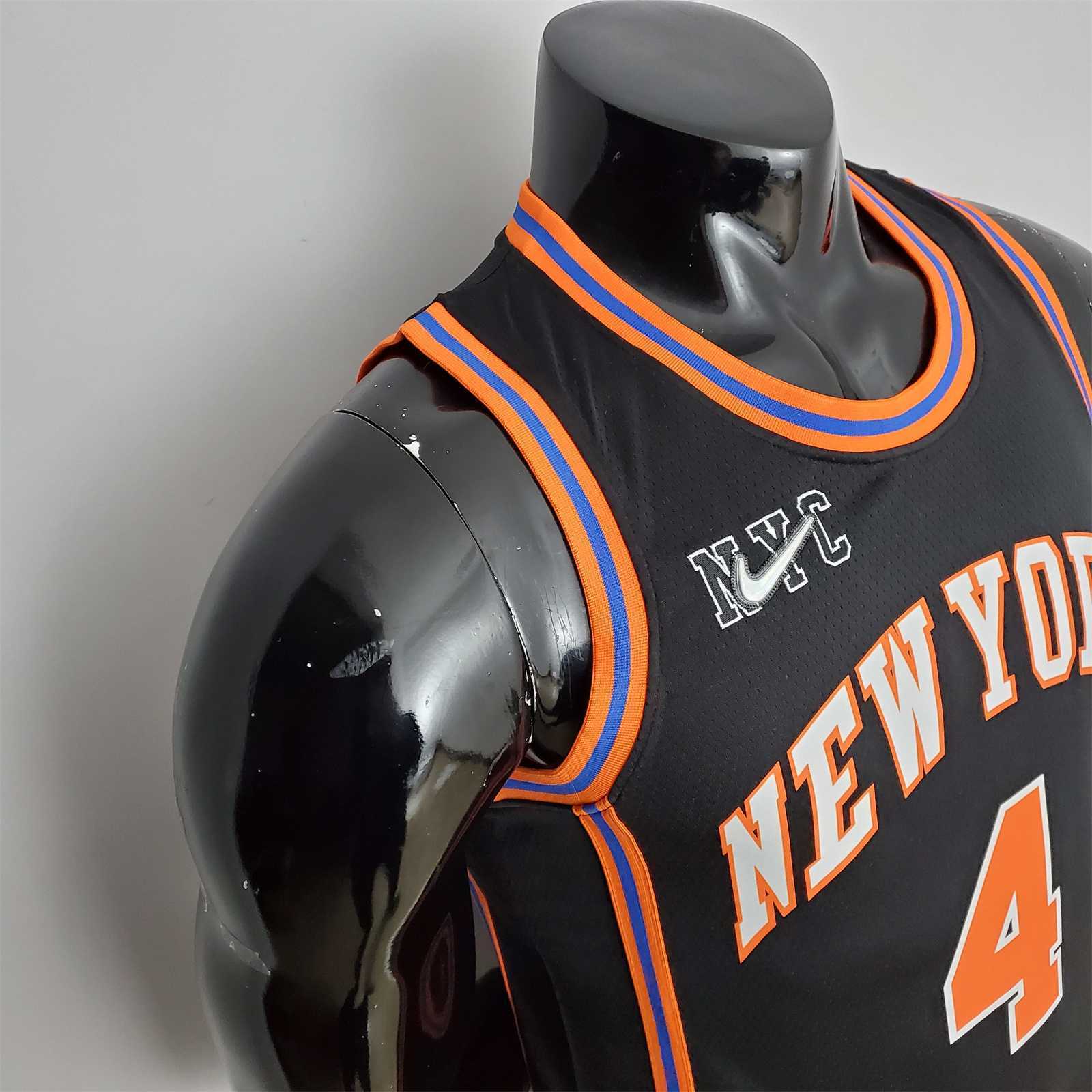2022 Season Rose#4 Knicks Urban Edition Black NBA Jersey 3