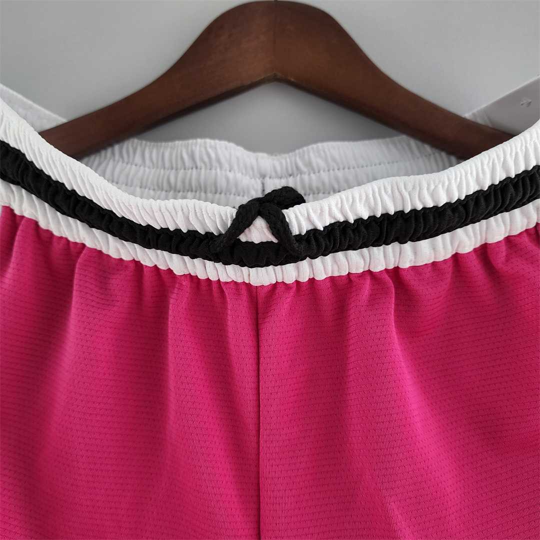 2022 Miami Heat NBA US Training Shorts Pink Black 4
