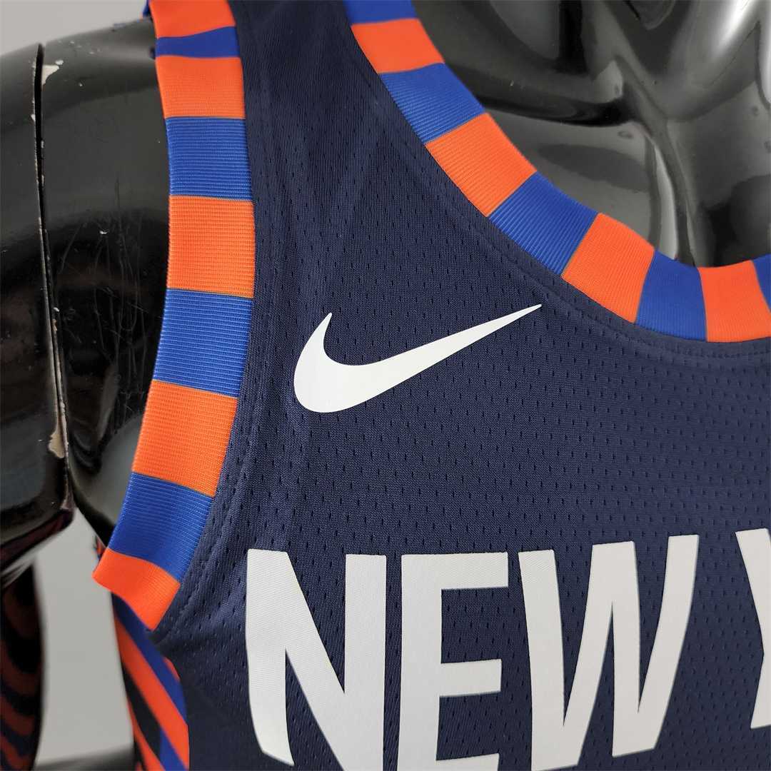New York Knicks Barrett #9 Striped NBA Jersey 4