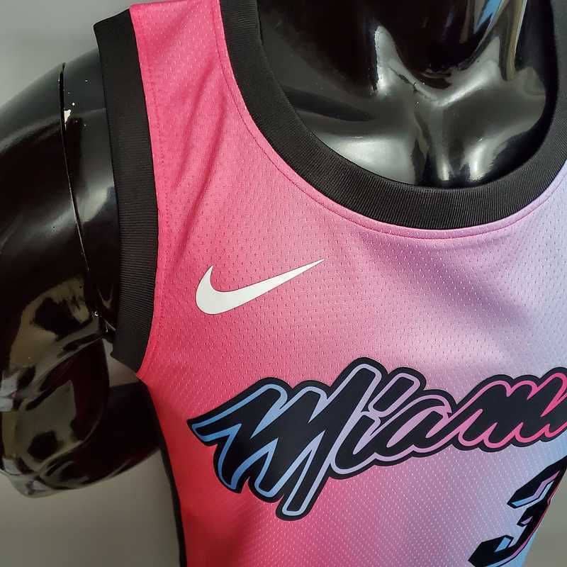 New Miami Heat WADE #3 City Edition Pink Blue Gradient Color 7