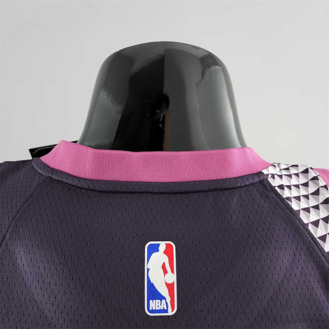 Minnesota Timberwolves EOWAROS#1 Black and Purple NBA Jersey 8