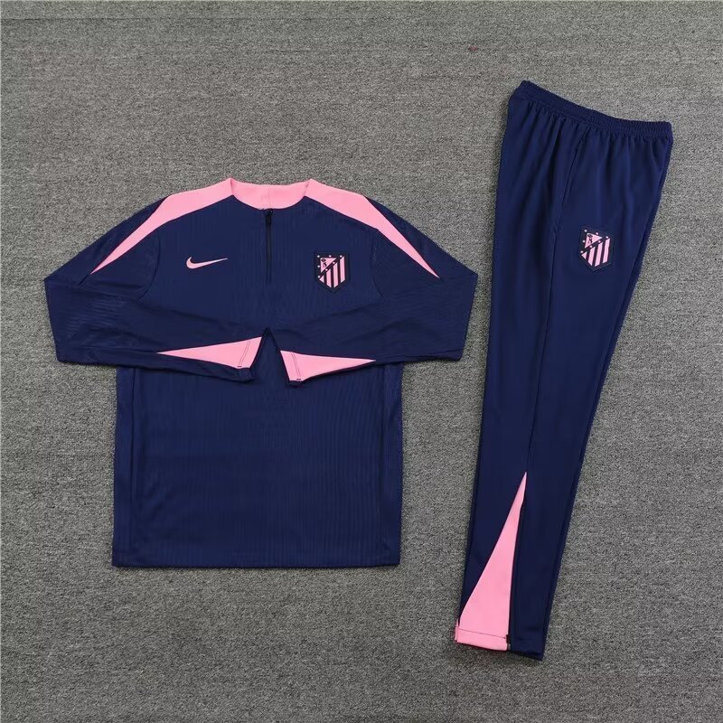 24-25 Atletico Madrid Long Sleeve Tracksuit Navy Training Suits Soccer Jerseys Yupoo 1
