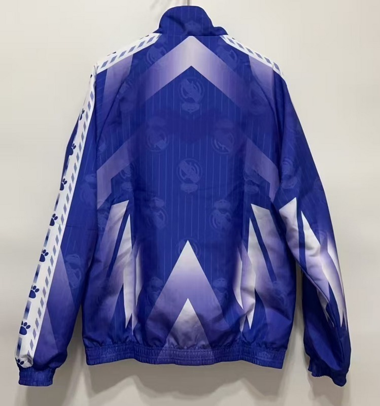 96-97 Real Madrid Retro Trench Coat Reversible Windbreaker Double-Sides Jacket 4