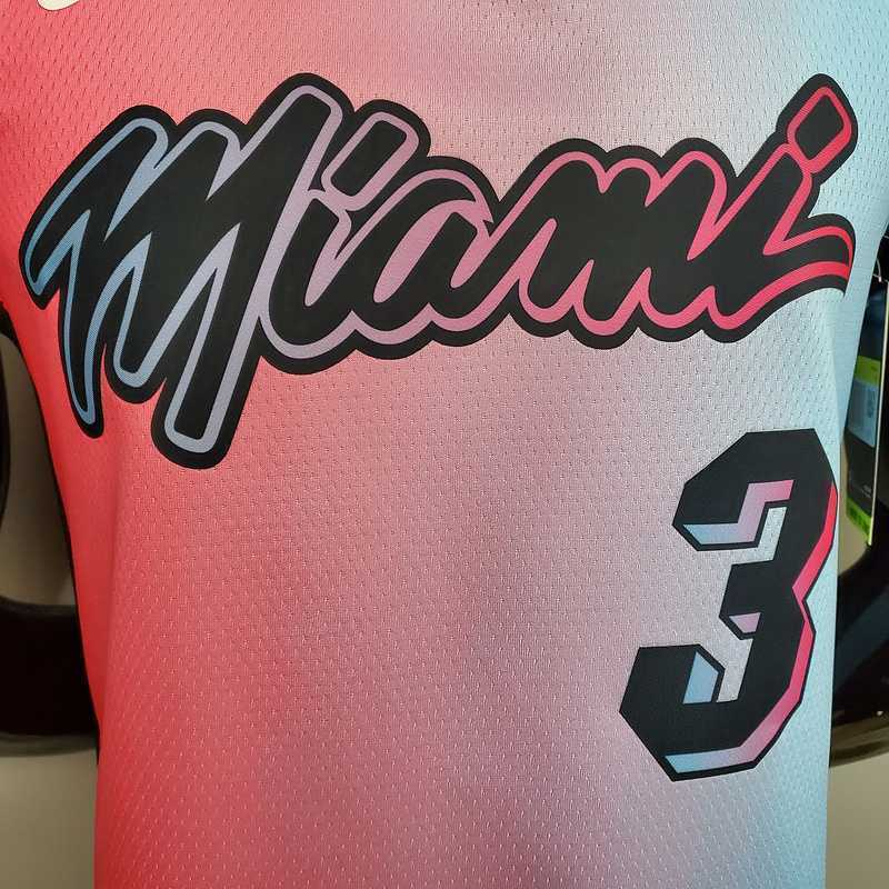 New Miami Heat WADE #3 City Edition Pink Blue Gradient Color 5