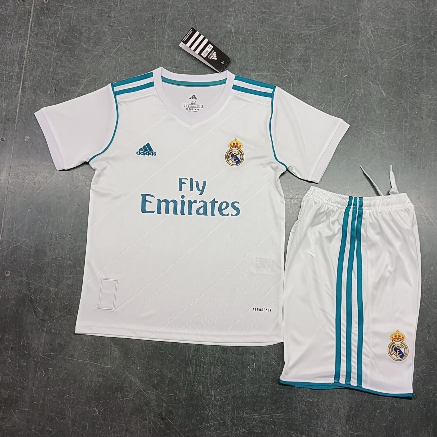 17-18 Real Madrid Home Retro Kids Kit Size-16-28 Soccer Jersey Yupoo 4