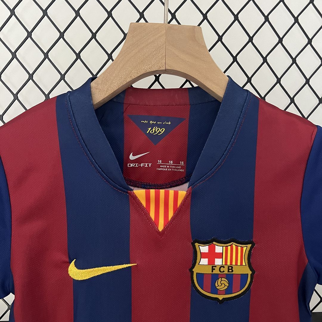 14-15 Barcelona Home Retro Kids Kit Size-16-28 Football Jersey Yupoo 12