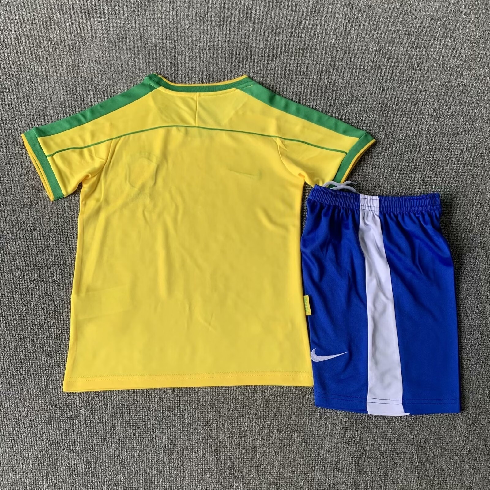 1998 Brazil Home Retro Kids Kit World Cup Shirt Soccer Jerseys Yupoo 1