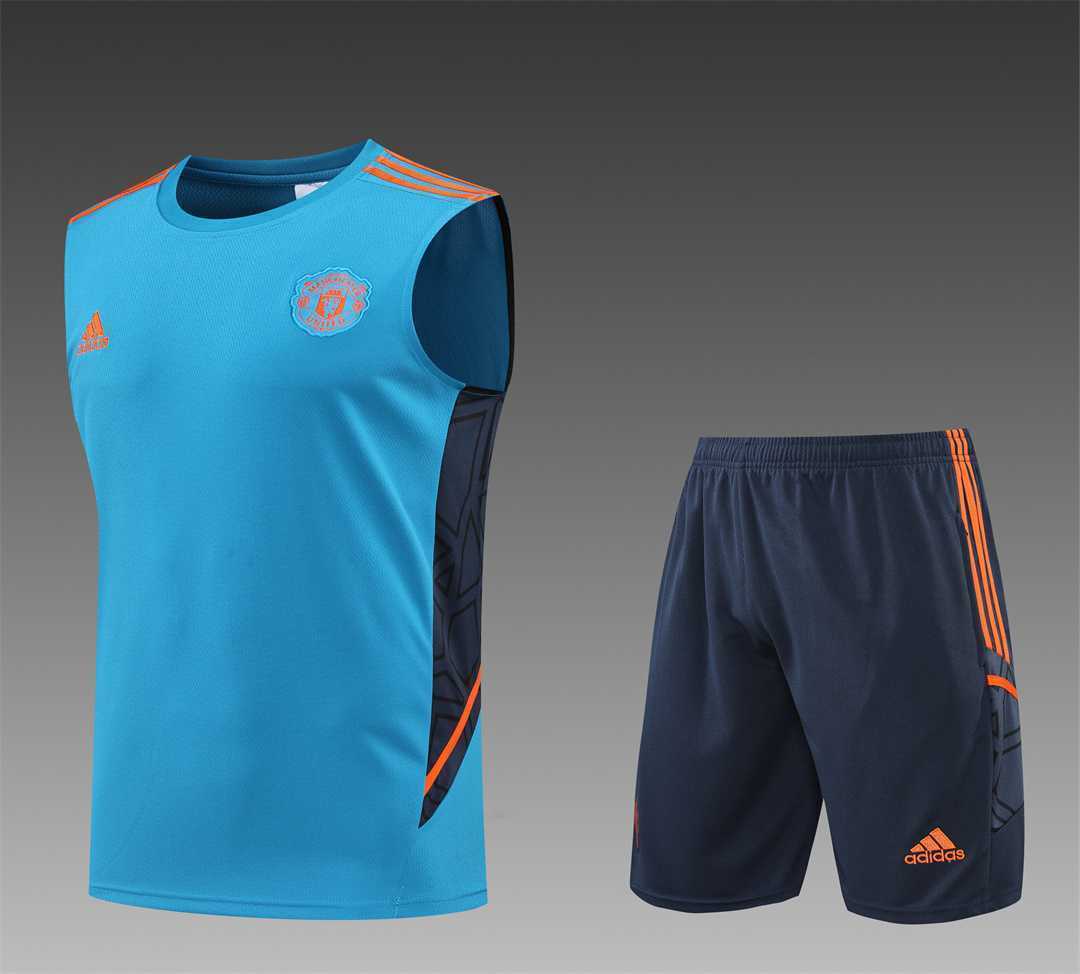 22-23 Manchester United vest training suit kit Blue