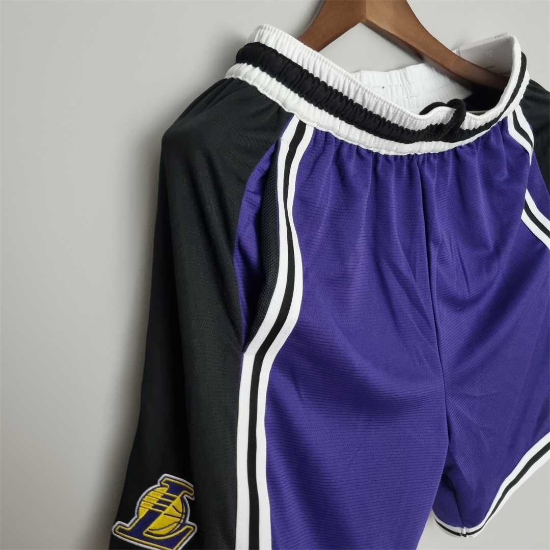 2022 Los Angeles Lakers NBA US Training Shorts Purple Black 1