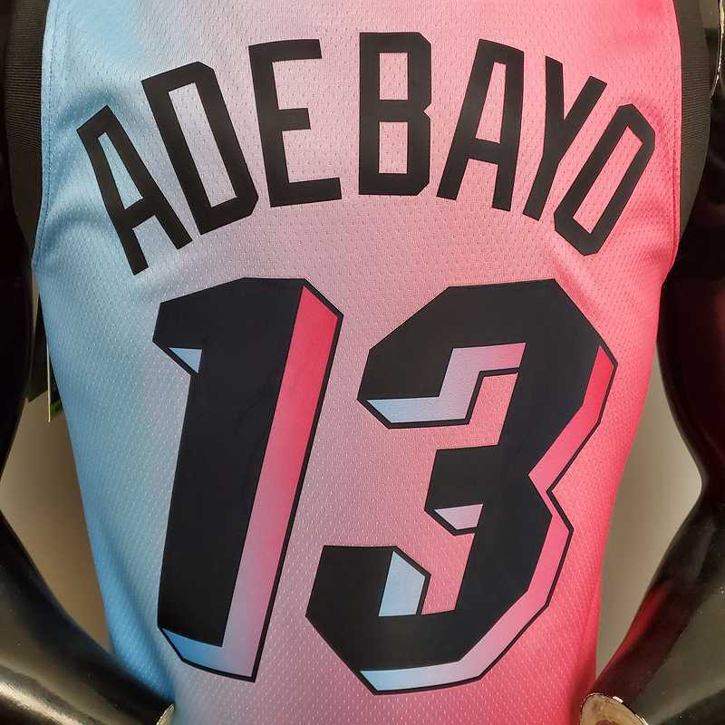 New Miami Heat ADEBAYO#13 City Edition Pink Blue Gradient Color 1