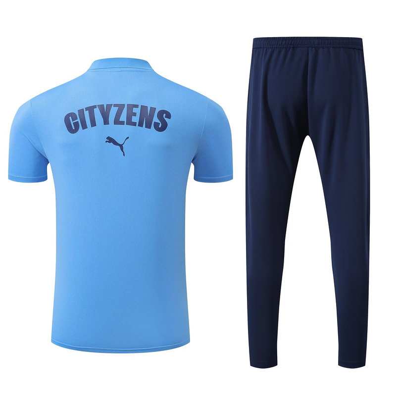 25-26 Manchester City Blue POLO Training Kits Football Tracksuits 1