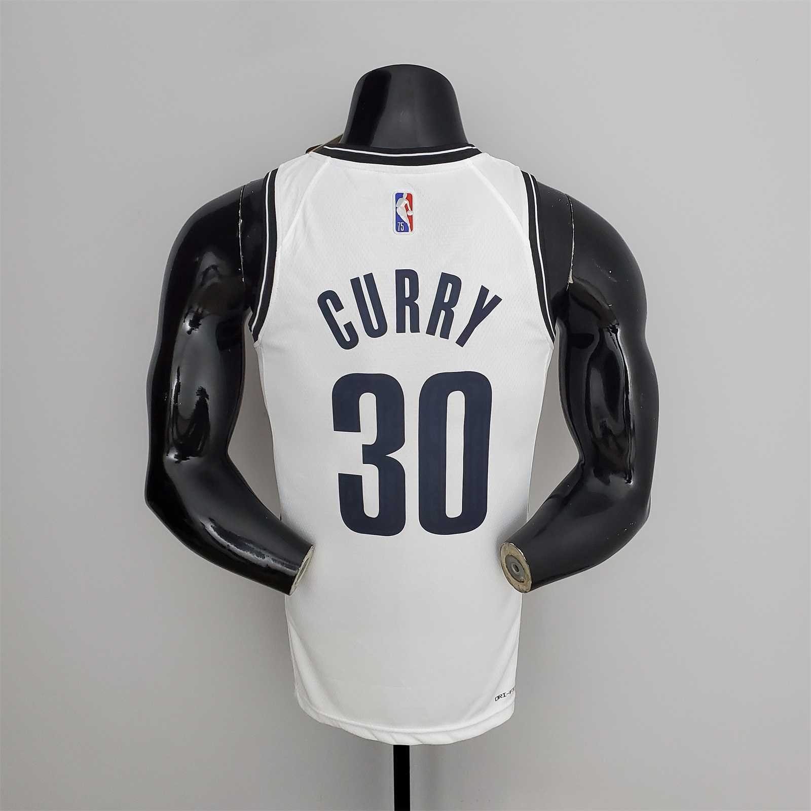 75th Anniversary Curry #30 Nets White NBA Jersey 8