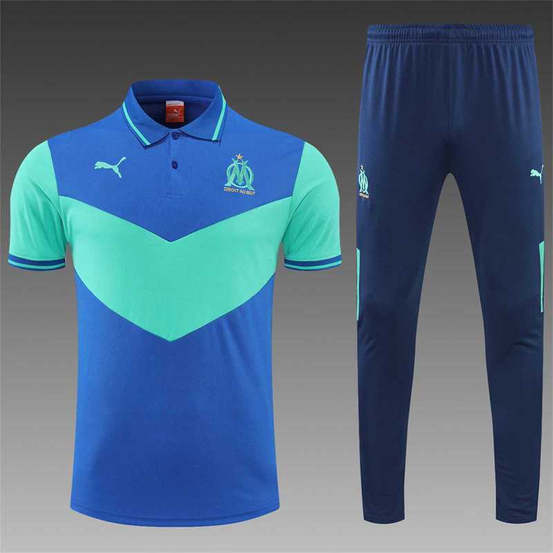 Polo Marseille color blue and green team logo 1