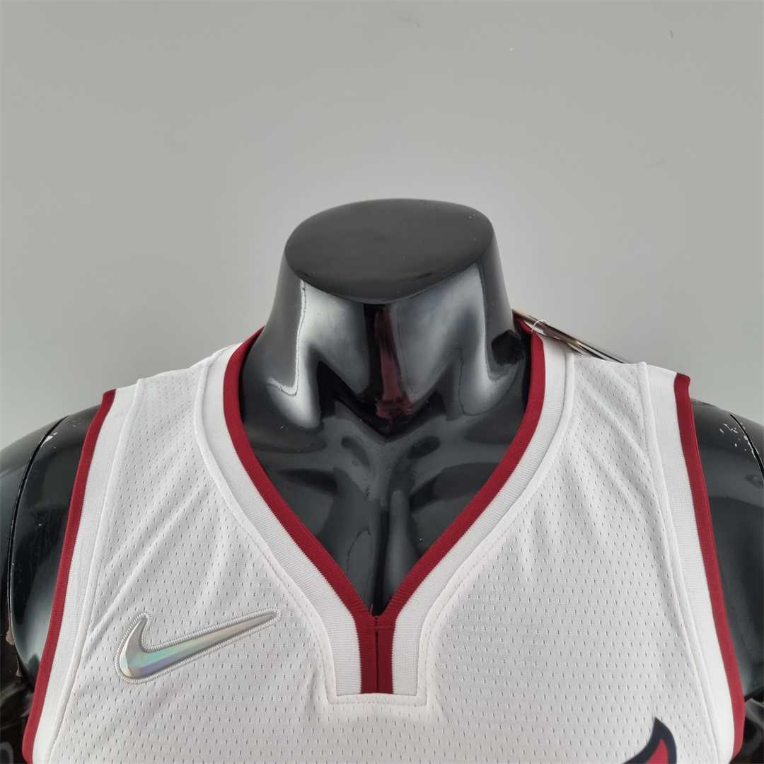 75th Anniversary Miami Heat JAMES #6 White NBA Jersey 3
