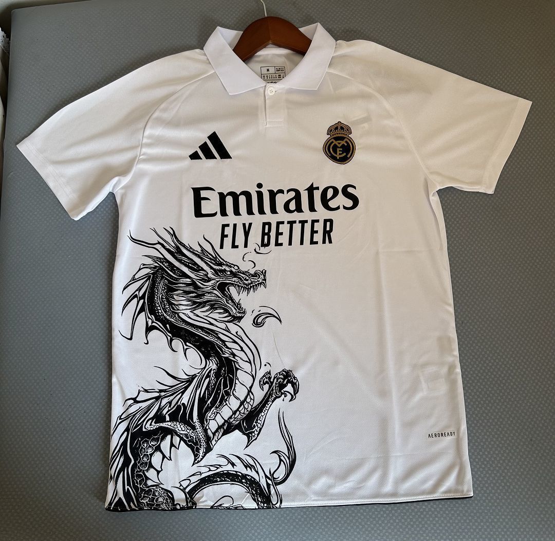 25-26 Real Madrid White Dragon Special Edition Shirt Football Tee AAAAJersey Supply Yupoo 1