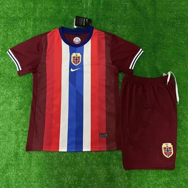 2024 Norway Home Kid Kits Youth Apparels Football AAAAJersey Supplier