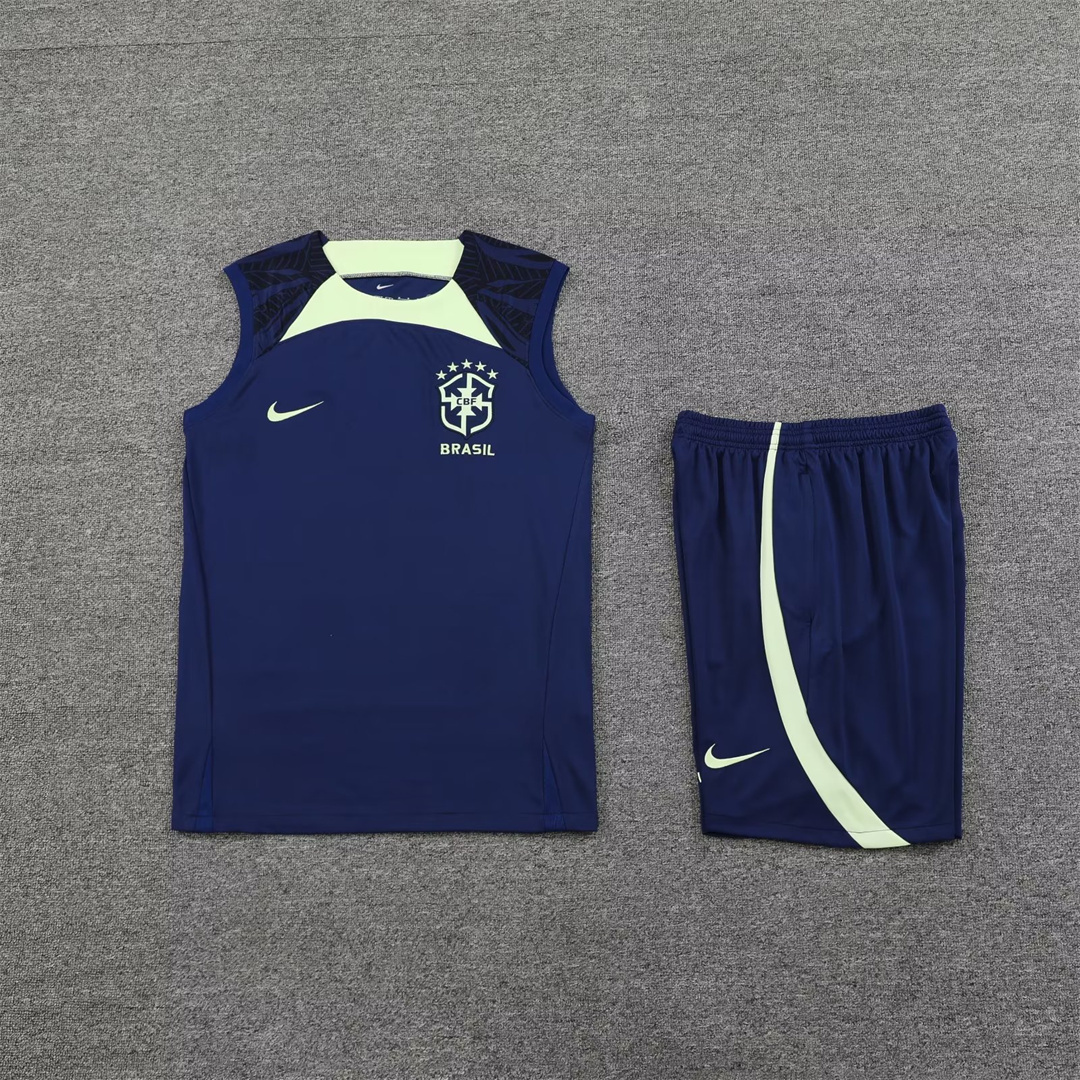 2022 Brazil vest Training Jersey blue 3
