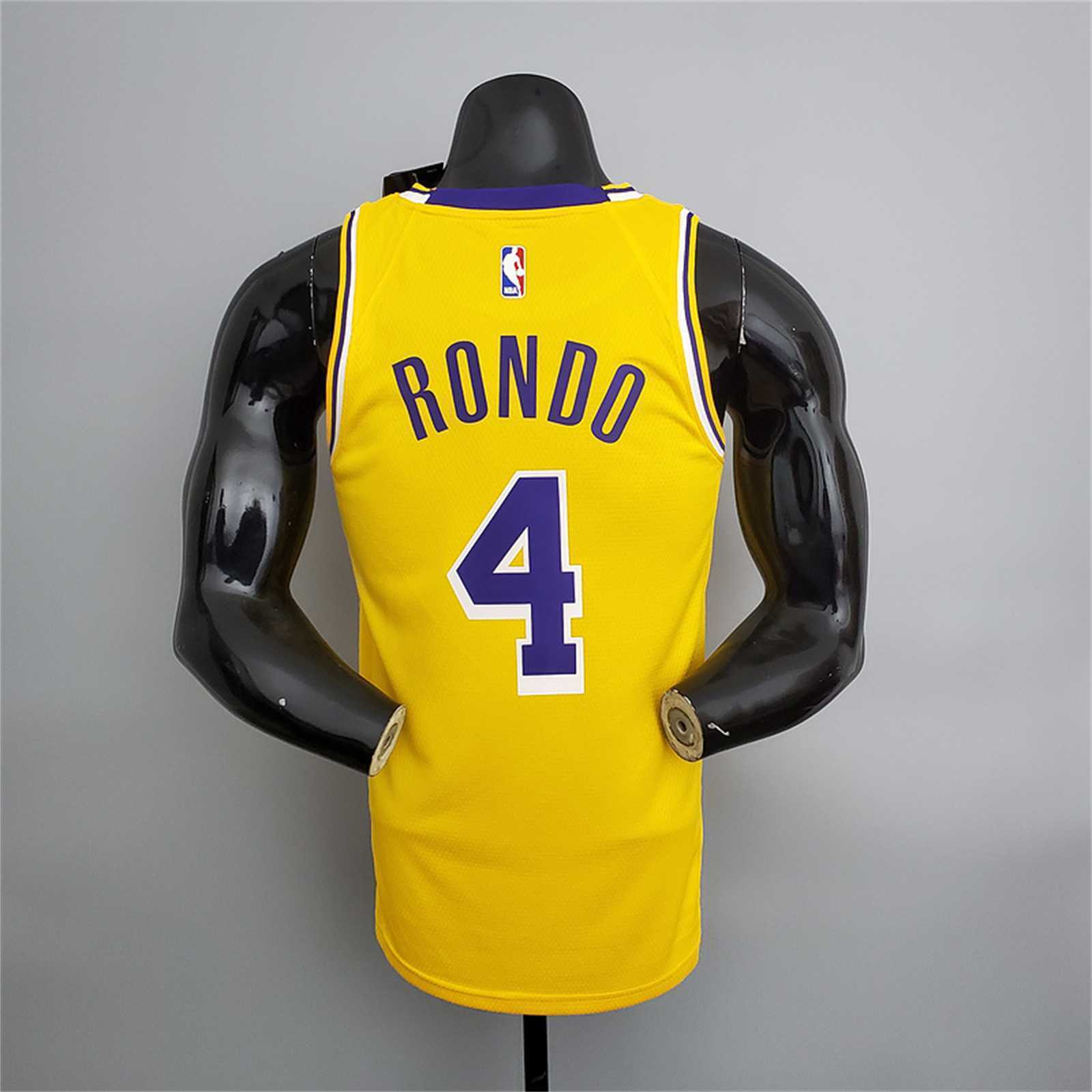 Lakers Rondo#4 Crew Neck Yellow 1