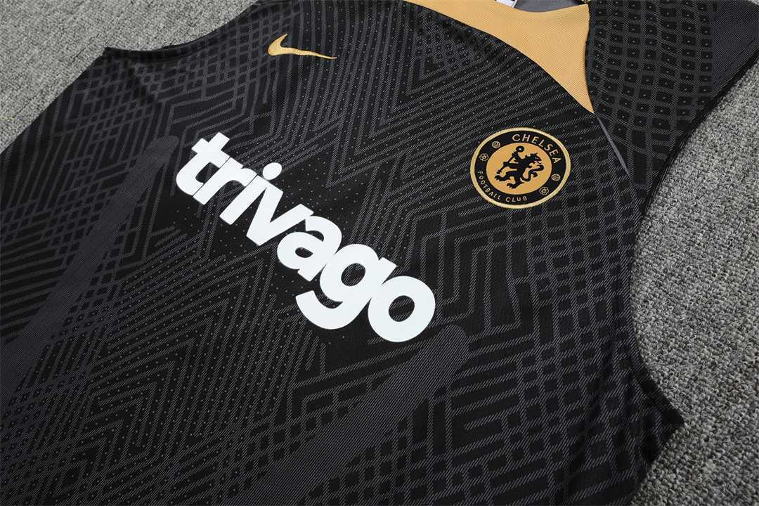 22-23 Chelsea vest training suit kit Black 4