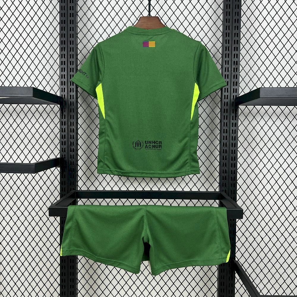 25-26 Kids Barcelona Goalkeeper Green Kit Youth Apparels Football AAAAJersey Dropship Yupoo 7