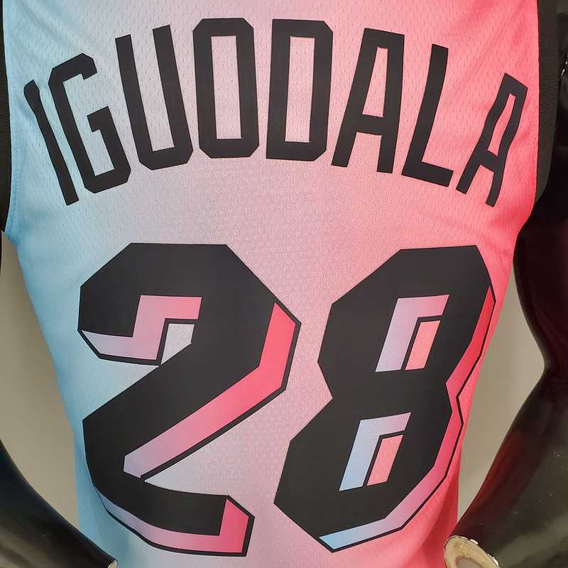 New Miami Heat IGUODALA#28 City Edition Pink Blue Gradient Color1684436191000 8