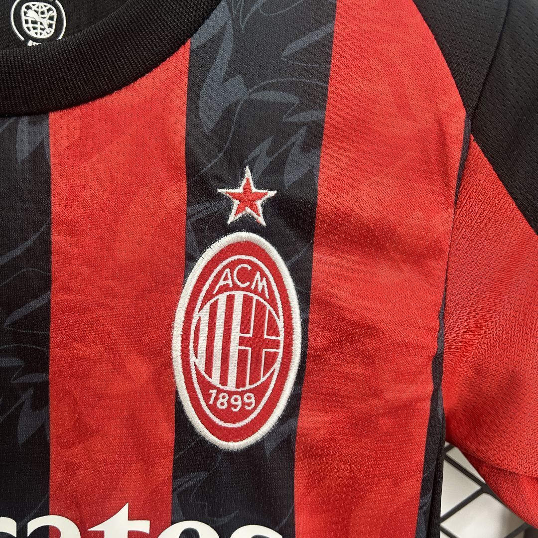 25-26 AC Milan Home Kid Kits Youth Apparels AAAAJersey Supply Yupoo 2