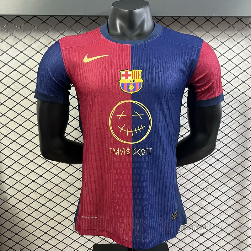 25-26 Barcelona x Travis Scott Smile Home Kit Player Version Shirt AAAAJersey Wholesale Yupoo