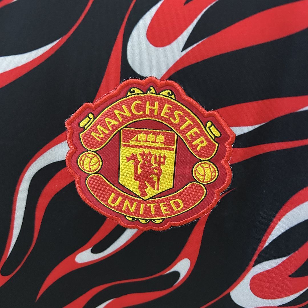 25-26 Manchester United Pre-Match Red Kit Soccer T-Shirt AAAAJersey Dropship Yupoo 4