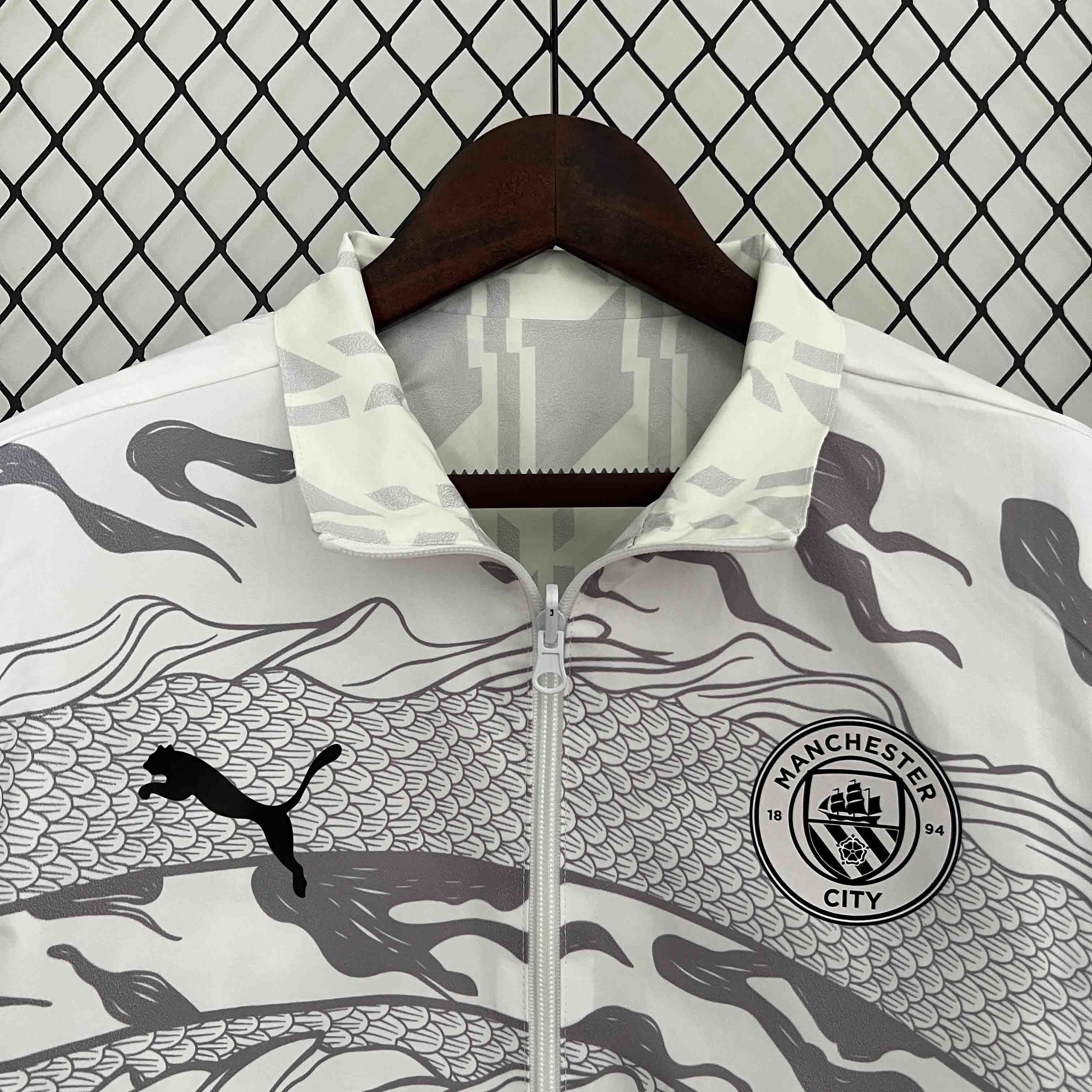 2024 Manchester City Trench Coat Reversible Windbreaker Jacket Soccer AAAAJersey Yupoo 3