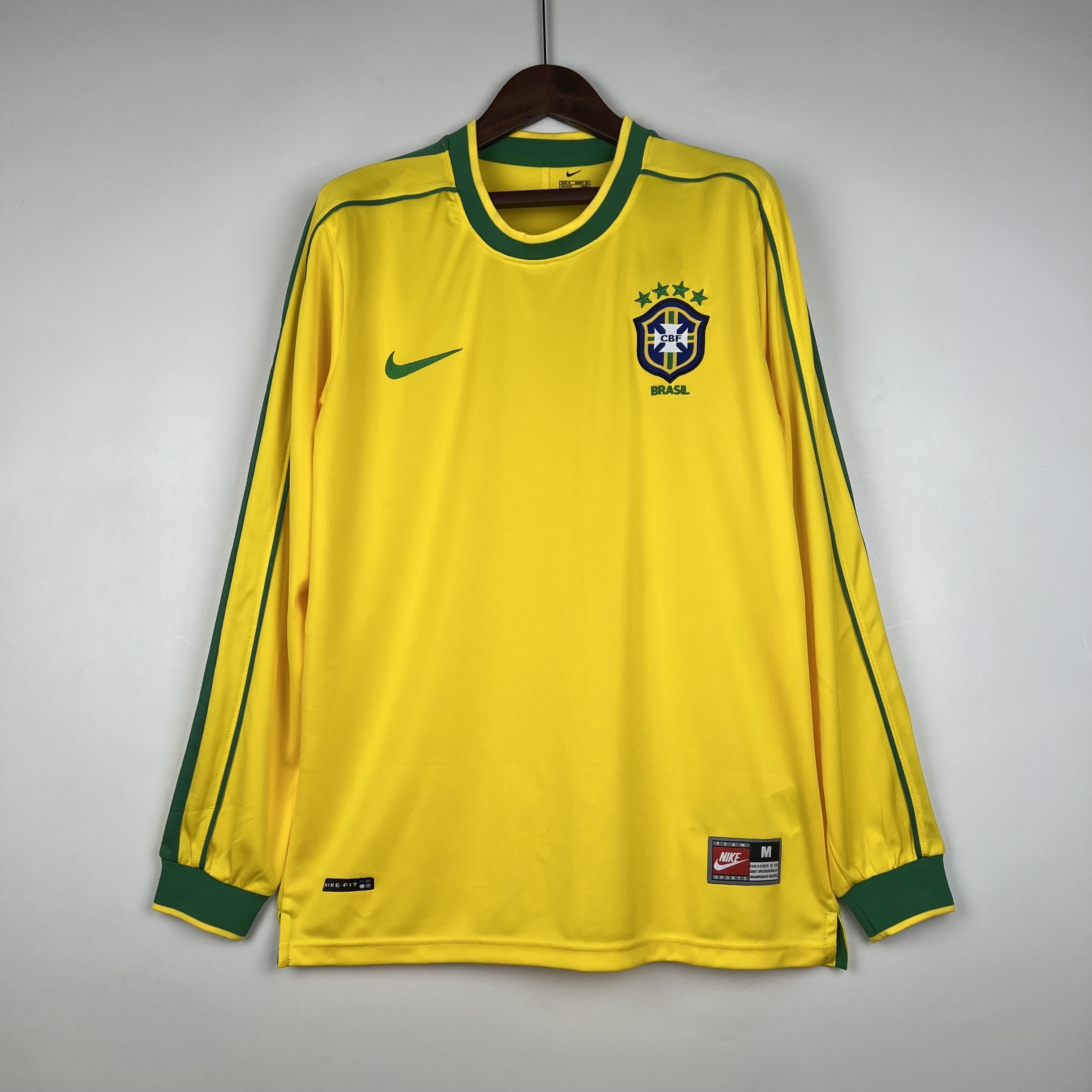 1998 Retro Long Sleeve Brazil Home S-XXL