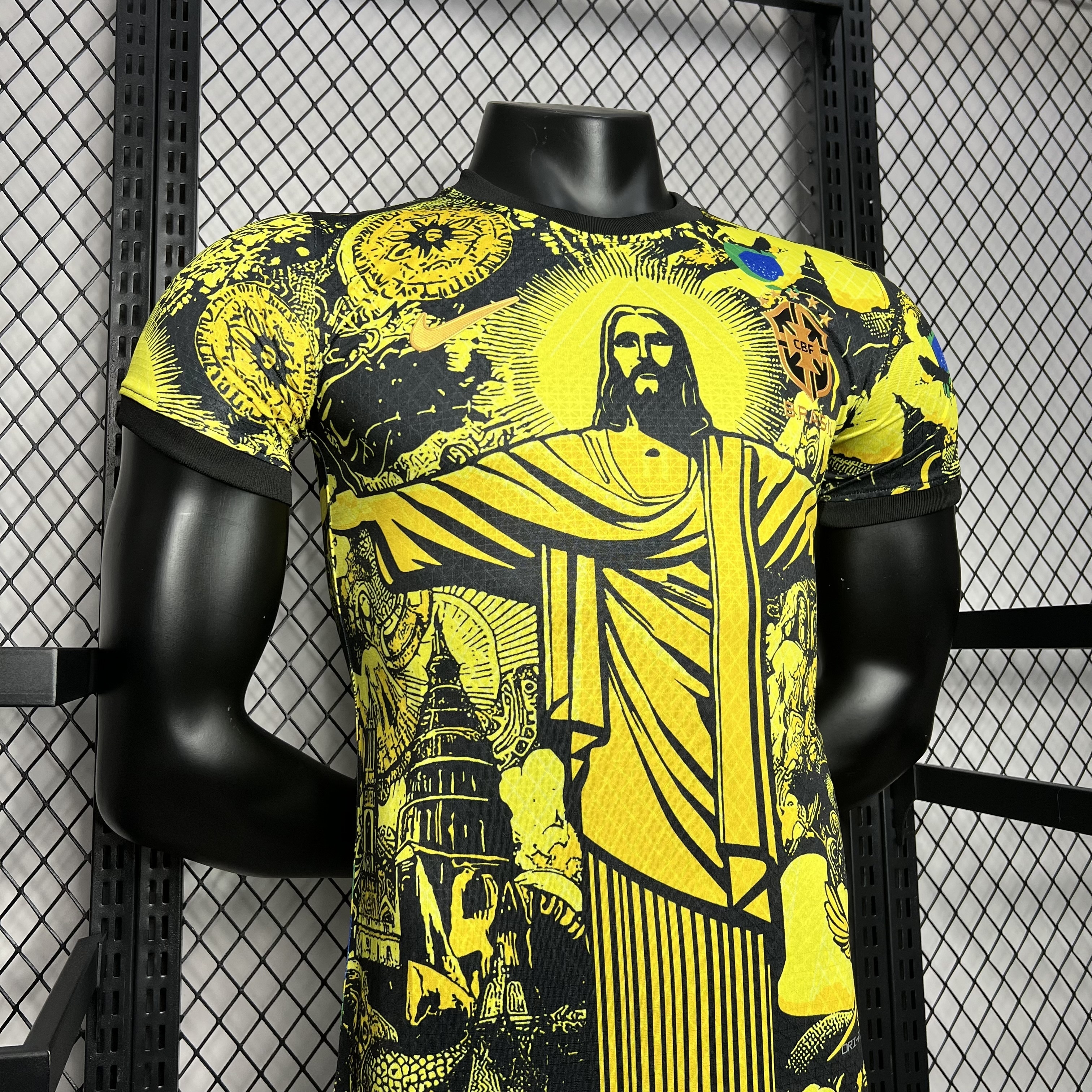 24-25 Brazil Jesus the Redeemer Yellow Kit Player Version Version AAAAJersey Wholesale Yupoo 4
