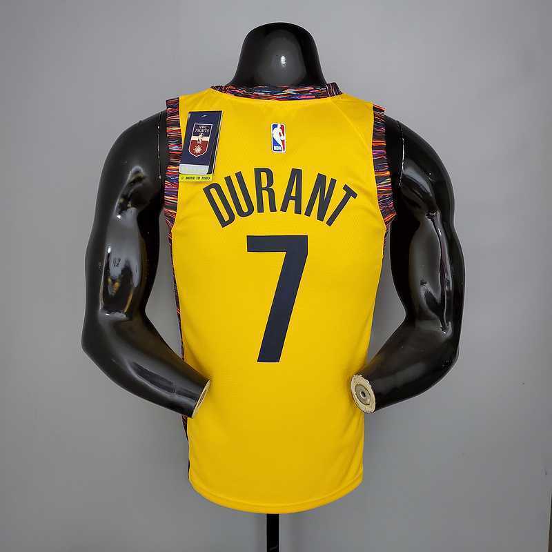 Durant #7 Brooklyn Nets Commemorative Edition Yellow 2
