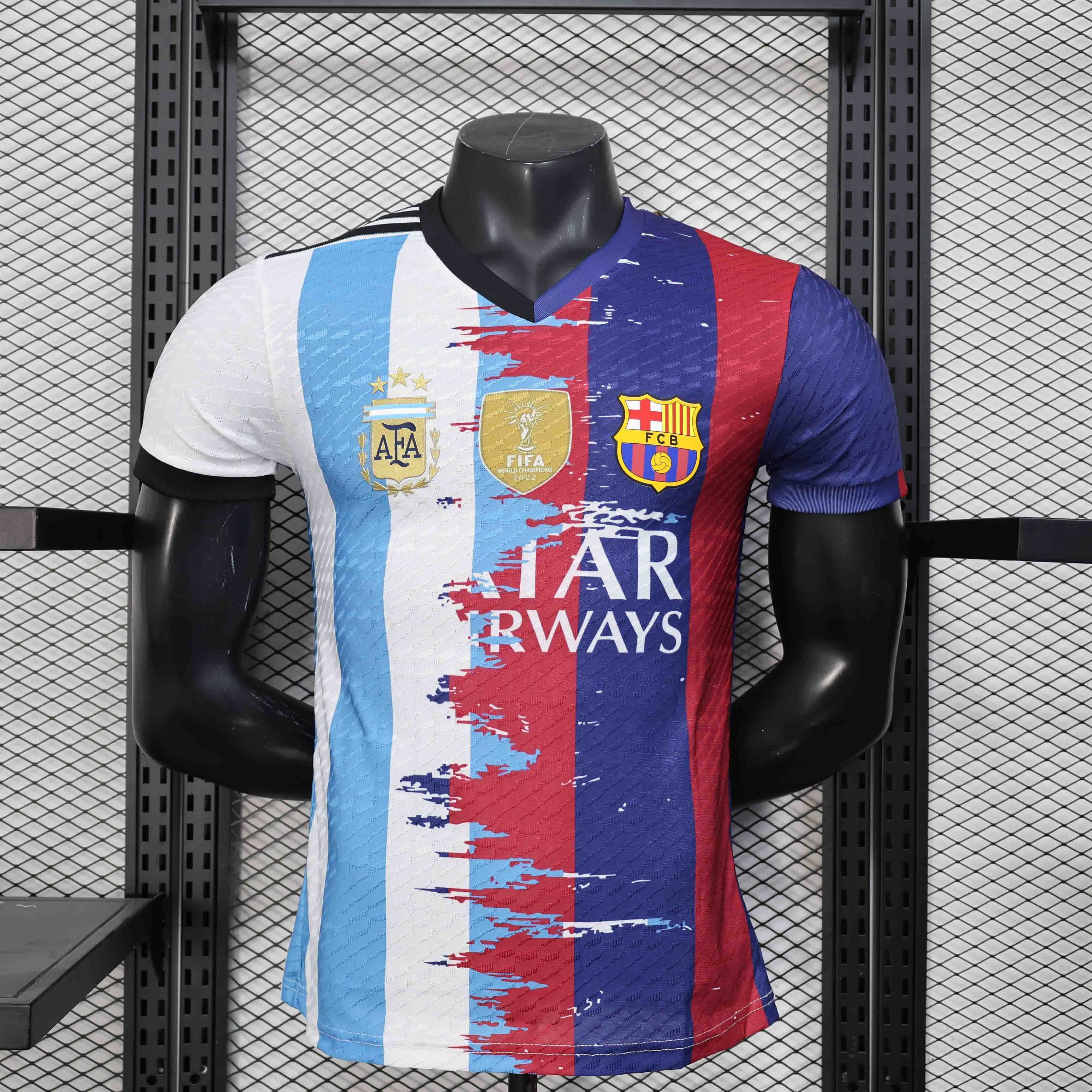 25-26 Messi Exclusive Barcelona-Argentina Kit Player Version Shirt AAAAJersey Wholesale Yupoo-1