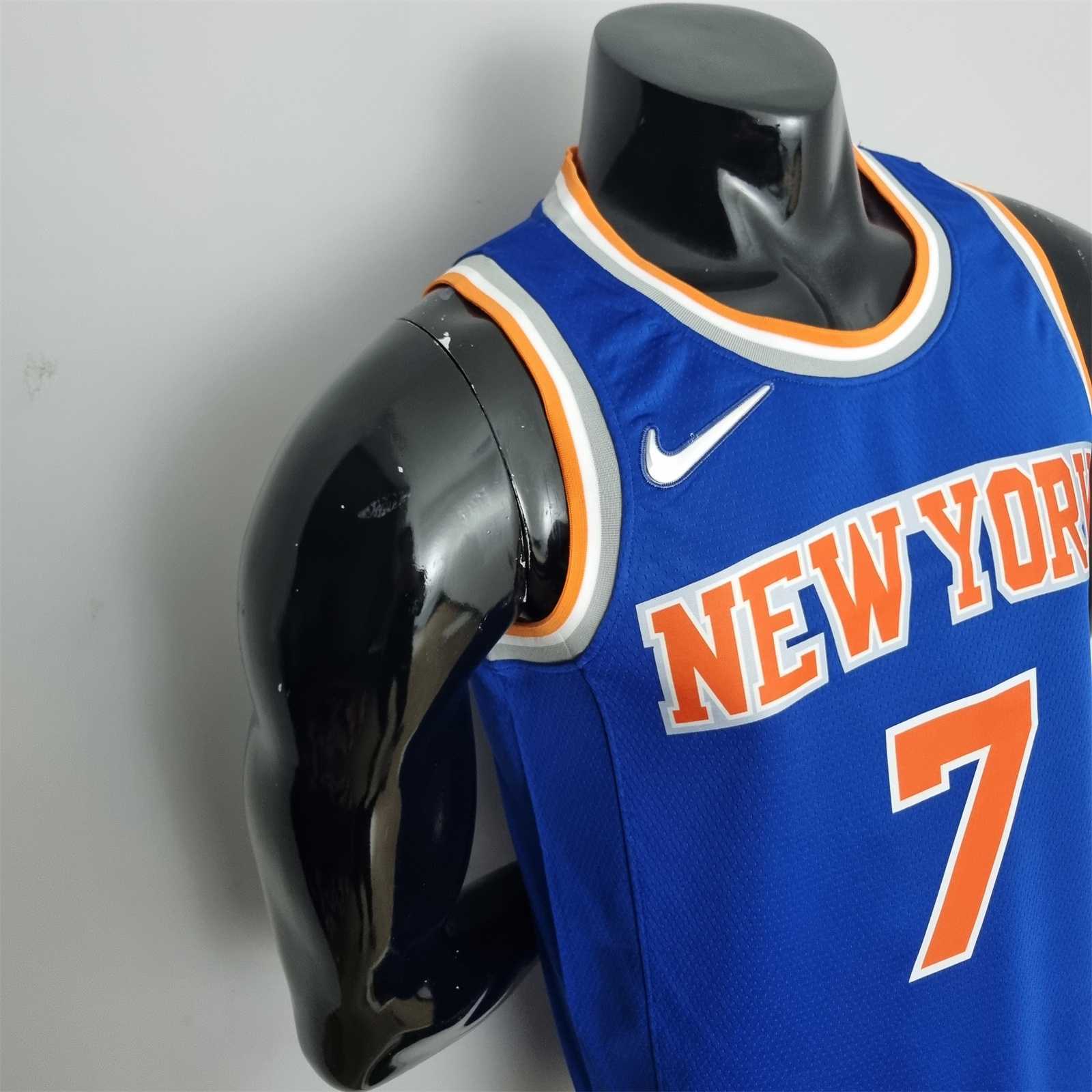 75th Anniversary Anthony #7 New York Knicks Blue NBA Jersey 2